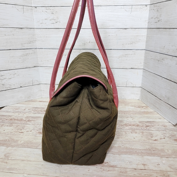 MZ Wallace quilted brown and pink satchel handbag - Picture 6 of 15